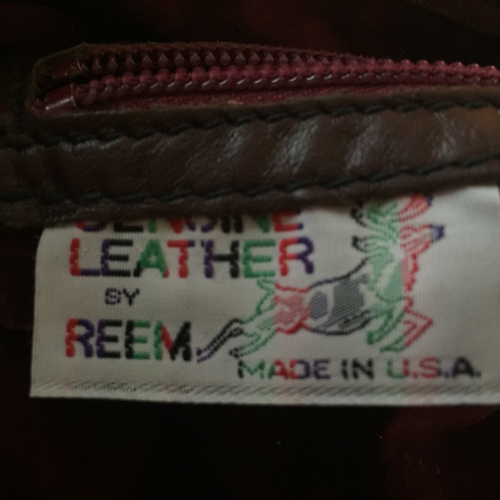 Vintage purse leather by Reem USA maroon brown - Picture 4 of 6